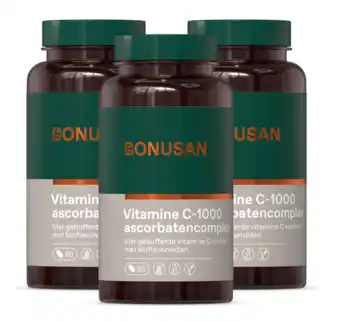 De Online Drogist Bonusan Vitamine C-1000 Ascorbatencomplex Tabletten 3x90TB aanbieding