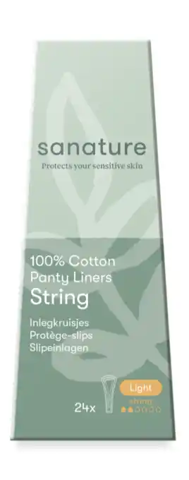 De Online Drogist Sanature 100% Katoenen Inlegkruisjes String Light 24ST aanbieding