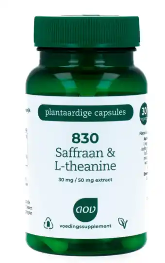 De Online Drogist AOV 830 Saffraan L-Theanine Capsules 30VCP aanbieding