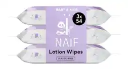 De Online Drogist Naif Babydoekjes Lotion 3 x 54 stuks 162ST aanbieding