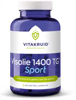 De Online Drogist Vitakruid Visolie 1400 TG Sport Softgels 90SG aanbieding