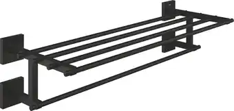 Bol.com GROHE QuickFix Start Cube multi-handdoekrek (600 mm) in Matte Black. Met legplank en rail en eenvoudig te monteren aanbieding