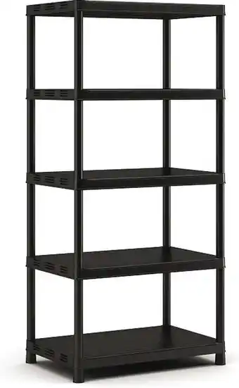 Bol.com Kunststof opbergrek - Extra diep - 400 kg draagkracht - 5 planken - 60x90x187cm - Zwart aanbieding