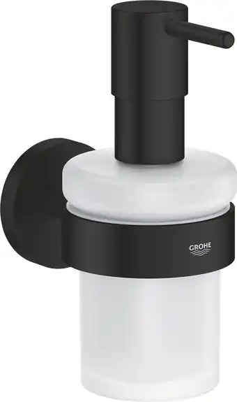 Bol.com GROHE QuickFix Start zeepdispenser met houder in Matte Black. Bijzonder eenvoudig te monteren met GROHE QuickGlue aanbieding
