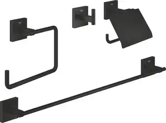 Bol.com GROHE QuickFix Start Cube 4-in1 badkameraccessoireset: handdoekhaak, handdoekring, toiletrolhouder, handdoekhouder (558 mm) i aanbieding