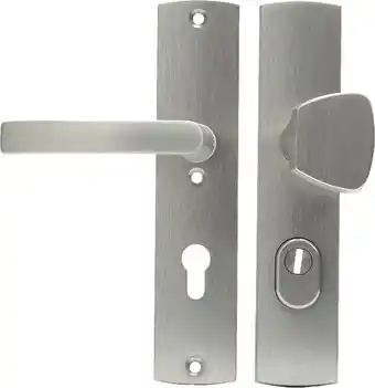 Bol.com AXA Veiligheidsbeslag (Curve Plus) Inox geslepen: Knop-Kruk (model S/Blok) PC72 met kerntrekbeveiliging SKG aanbieding