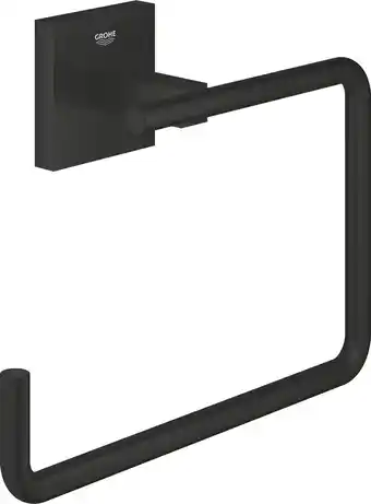 Bol.com GROHE QuickFix Start Cube handdoekring in Matte Black. Bijzonder eenvoudig te monteren met GROHE QuickGlue aanbieding