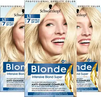 Bol.com Schwarzkopf Blonde L1 Intensive Blonde Super - 3 stuks - Voordeelverpakking aanbieding