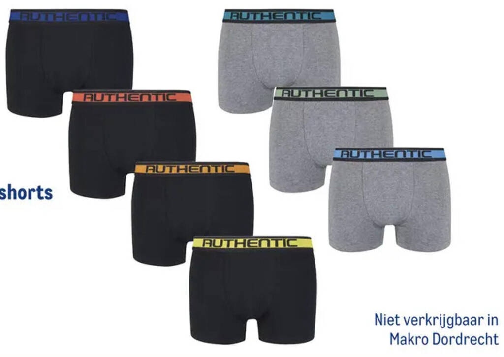 Authentic heren 7 pack boxershorts maat M t m 2XL 7 pack aanbieding bij Makro