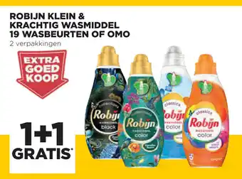 Jumbo Robijn Klein & Krachtig Wasmiddel 19 Wasbeurten of Omo aanbieding