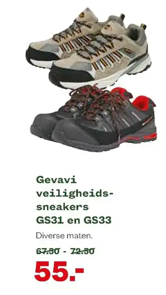 Welkoop Gevavi veiligheids- sneakers GS31 en GS33 aanbieding