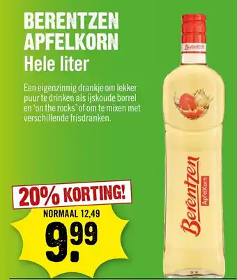 Dirck 3 Berentzen apfelkorn aanbieding