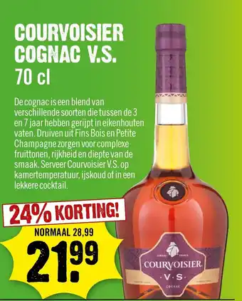 Dirck 3 Courvoisier cognac V.S 70cl aanbieding