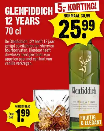 Dirck 3 Glennfiddich 12 years 70cl aanbieding