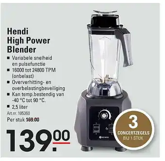 Sligro Hendi High Power Blender 2,5 liter aanbieding