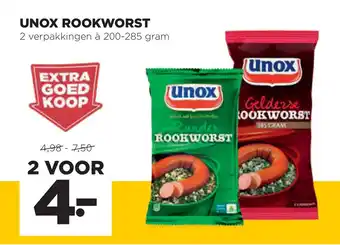 Jumbo Unox Rookworst 200-285g aanbieding