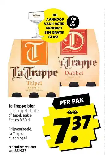 Boni La Trappe bier aanbieding