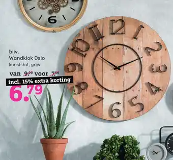 Leen Bakker Wandklok 0slo aanbieding