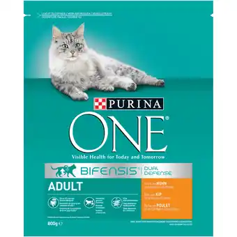 Dekamarkt Purina One Kattenvoer adult kip & volkoren granen aanbieding