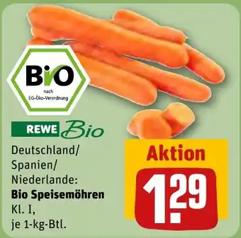 Rewe DE Bio Speisemöhren, je 1-kg-Btl. aanbieding