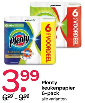 Spar Plenty keukenpapier 6-pack aanbieding