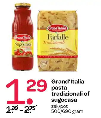 Spar Grand'Italia pasta tradizionali of sugocasa aanbieding