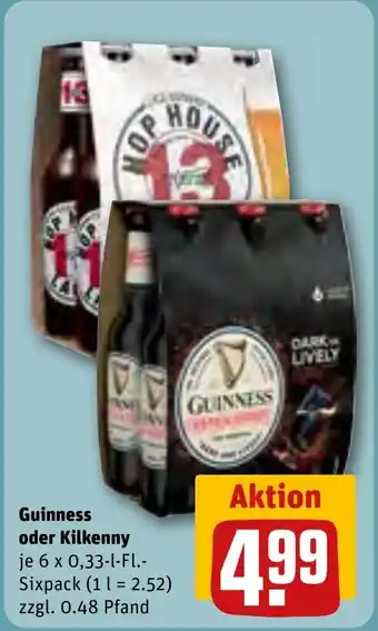 Rewe DE Guinness oder Kilkenny je 6 x 0,33 aanbieding