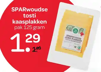 Spar SPARwoudse tosti kaasplakken 125 gram aanbieding