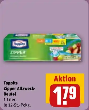 Rewe DE Toppits Zipper Allzweck Beutel 1 Liter aanbieding