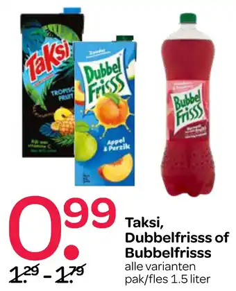 Spar Taksi, Dubbelfrisss of Bubbelfrisss 1.5 liter aanbieding