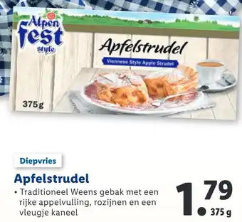 Lidl Apfelstrudel 375 g aanbieding