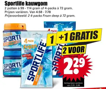 Dirk Sportlife kauwgom 99-114g aanbieding