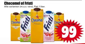 Dirk Chocomel of fristi 1L aanbieding