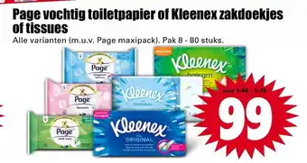 Dirk Page vochtig toiletpapier of Kleenex zakdoekjes of tissues aanbieding