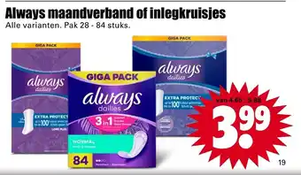 Dirk Always maandverband of inlegkruisjes aanbieding