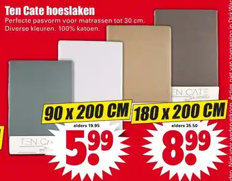 Dirk Ten Cate hoeslaken 90 x 200cm aanbieding