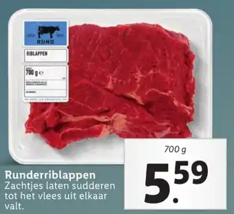 Lidl Runderriblappen 700g aanbieding