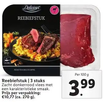 Lidl Reebiefstuk 100g aanbieding