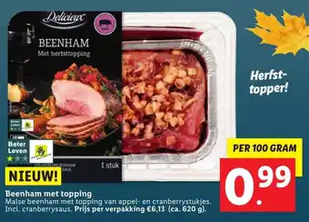 Lidl Beenham met topping 100g aanbieding