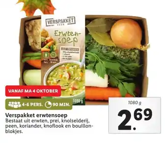 Lidl Verspakket erwtensoep 1080g aanbieding