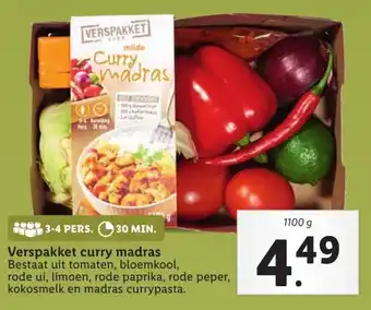 Lidl Verspakket curry madras 1100g aanbieding