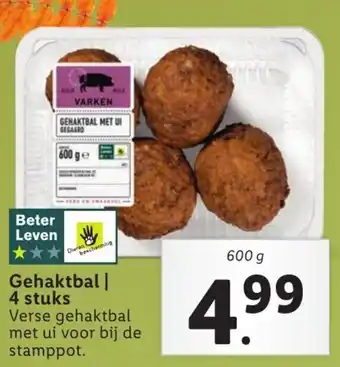 Lidl Gehaktbal 600g aanbieding