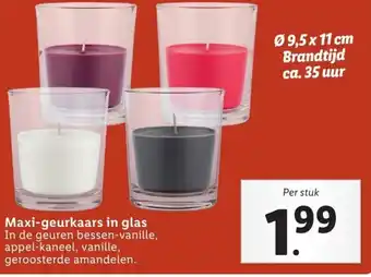 Lidl Maxi-geurkaars in glas aanbieding