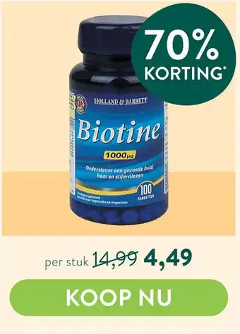 Holland & Barrett Biotine 1000mg aanbieding