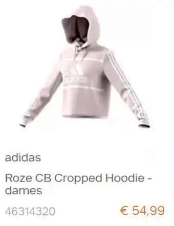 vanHaren Adidas Dames Roze CB Cropped Hoodie aanbieding