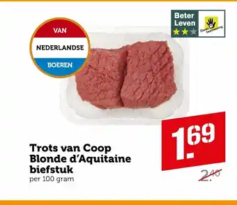 CoopCompact Trots Van Coop Blonde d'Aquitaine Biefstuk 100 gram aanbieding