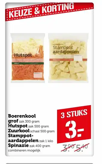 CoopCompact Boerenkool Grof zak 300 gram 3 stuks aanbieding