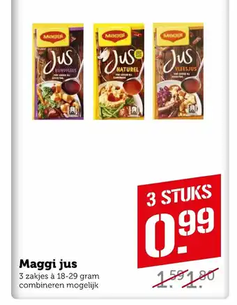 CoopCompact Maggi Jus 3 zakjes a 18-29 gram 3 stuks aanbieding