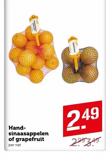 CoopCompact Handsinaasappelen of Grapefruit per net aanbieding