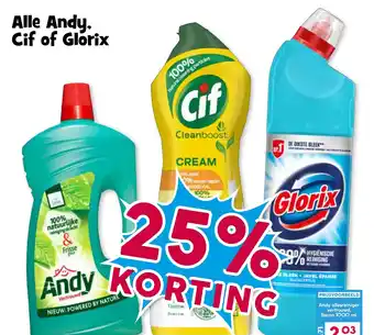 Boon`s Markt Alle Andy, Cif of Glorix aanbieding